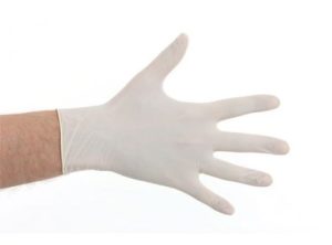 Latex Handschoen gepoederd wit, doos 100st XL