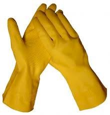 Huishoudhandschoen geel M, per paar