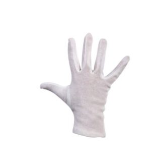 Handschoen interlock katoen, wit, maat L, per 12 paar