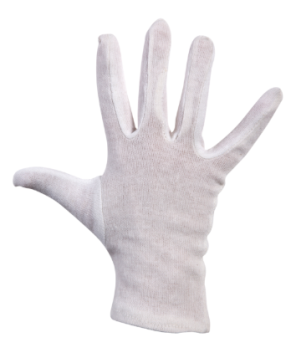 Handschoen interlock katoen, wit, maat XL, per 12 paar