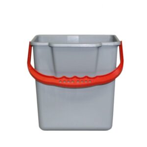 Emmer grijs/rood met hengsel, 6 liter