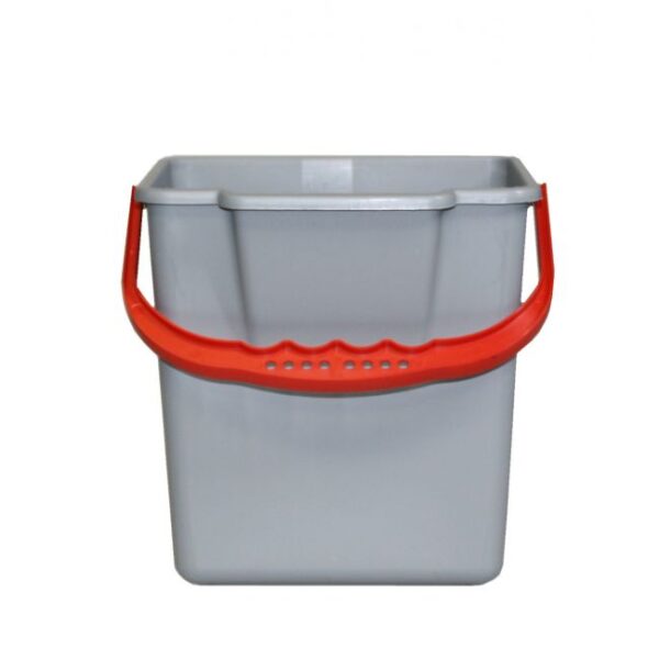Emmer grijs/rood met hengsel, 6 liter