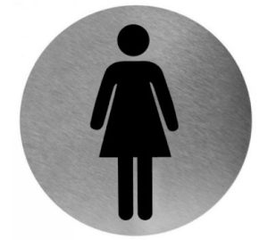 Pictogram rond WC dames RVS