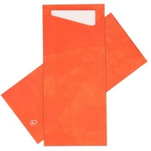 Duni Sacchetto tissue, oranje/wit, doos 5x100 stuks