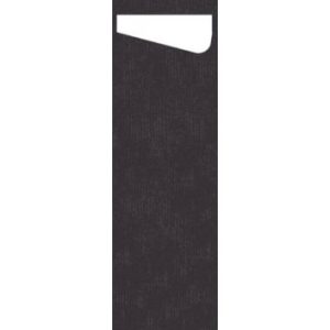 Duni Sacchetto Slim, zwart+airlaid tissue wit, doos 4x60st