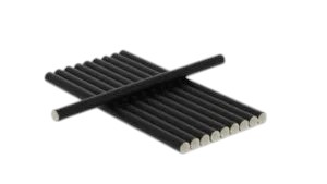 Papieren rietjes zwart 150x8mm FSC®Mix BIO, per 200 stuks