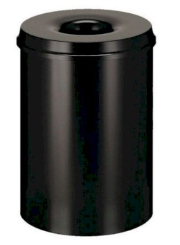 Papierbak metaal, zwart, met deksel, 30 liter - Products B.V.