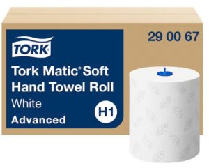 Tork Matic® Zachte Handdoekrol Wit met Grijs Leaf H1, 6x150m