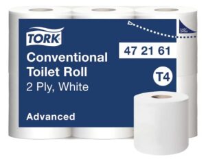 Tork Traditioneel Toiletpapier 2-laags wit 200 vel, 8x6 rol