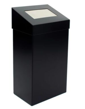 Afvalbak met pushklep 50 liter, DutchDesign - zwart