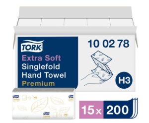 Tork Extra Zachte Z-vouw Handdoek Premium 2-laags wit. H3