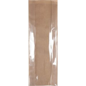 Venster-broodzak, 11/2,5x38cm, bruin kraft, per 500 stuks