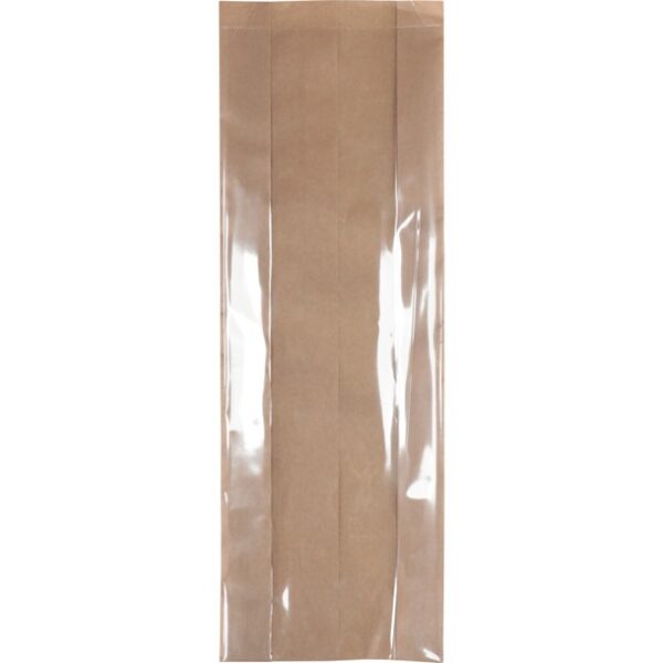 Venster-broodzak, 11/2,5x38cm, bruin kraft, per 500 stuks