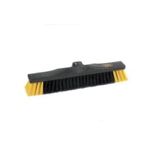 Zaalveger safe brush, combi polyester 40 cm, zwart/geel