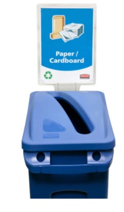 Slim Jim recycling panel, Rubbermaid