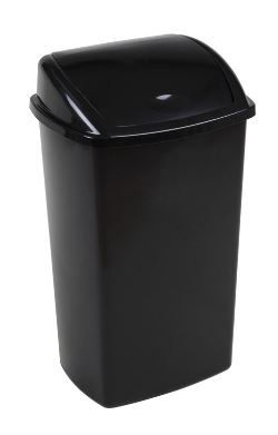 Afvalbak met Swing deksel 50 ltr, zwart