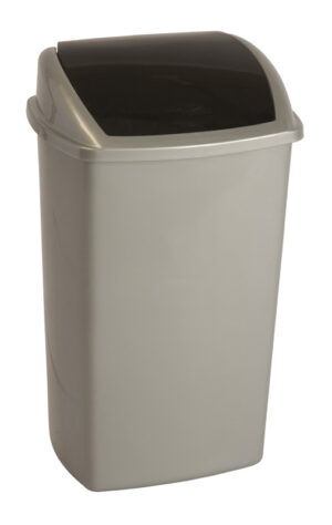 Afvalbak met Swing deksel 50 ltr, grijs/zwart