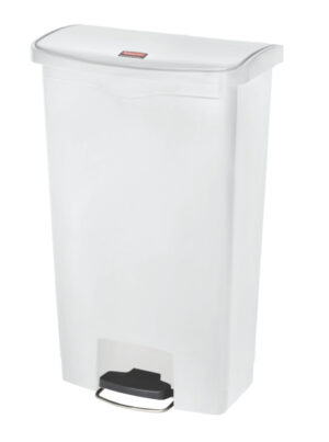 Slim Jim Step On container kunststof 68L, Rubbermaid, wit
