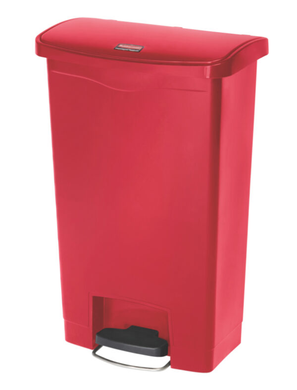 Slim Jim Step On container kunststof 50L, Rubbermaid, rood