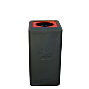 Circulaire Afvalbak BrickBin Plastic 65 ltr, zwart/oranje