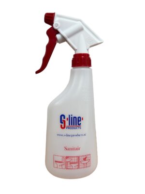 Sprayflacon opdruk sanitair 650ml met Rode verstuiver