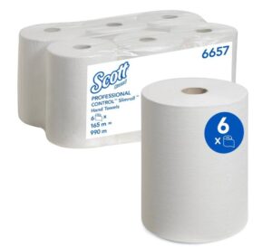 Scott® handdoekrol Slimroll Airflex® 1-laags wit 165mtr/20cm