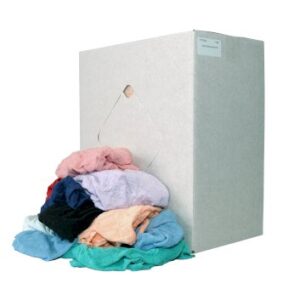 Bonte Poetslappen, gewassen badstof hoeslakens, doos a 8 kg