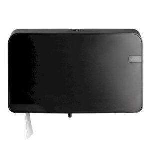 Quartz Circle Black Mini duo jumbo toiletrol dispenser
