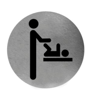 Pictogram rond WC luierverschoning RVS