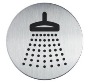 Pictogram rond douche RVS