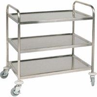 Serveerwagen Vogue RVS, 3 bladen, max 128KG, large