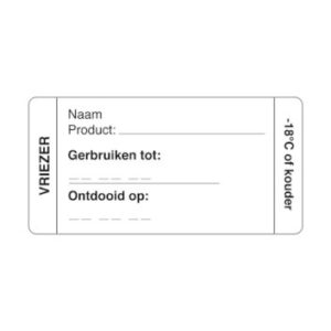 Etiket tbv vriezer, rol a 250 stuks