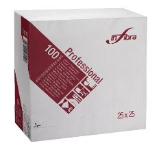 Servet wit Infibra 25x25cm, 1/4 vouw, 30x100 stuks