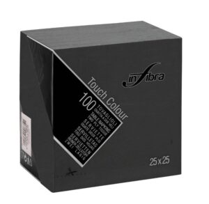 Servet zwart Infibra 25x25cm, 1/4 vouw, 8x250 stuks
