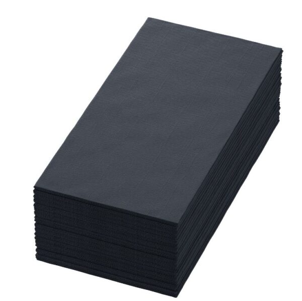Duni Biosoft servet, 40x40cm, 1/8 vouw, zwart, 6x60 stuks