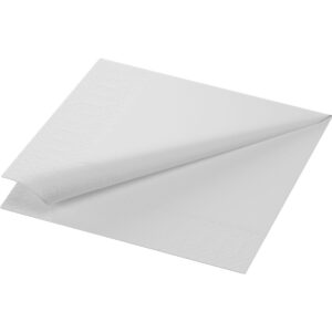 Duni tissue servet, 33x33cm, 3 laags, wit, 8x125 stuks