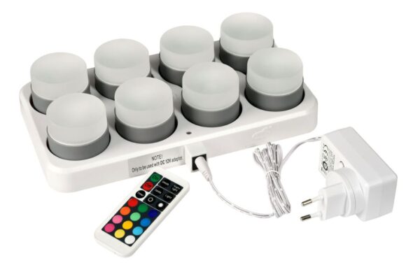 Duni Rechargeable Led Mini lamp set multicolor 8 stuks