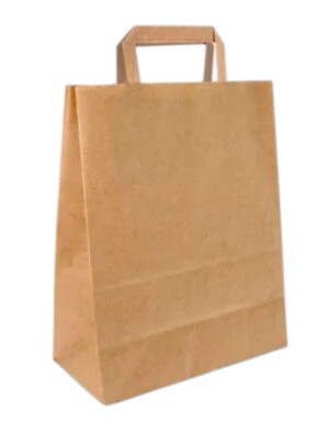 Papieren draagtassen Klein Bruin 22+10x28cm gerec, 250st