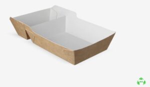 Frietbakjes A20 (A14+1) kraft/wit BIO, 400 stuks